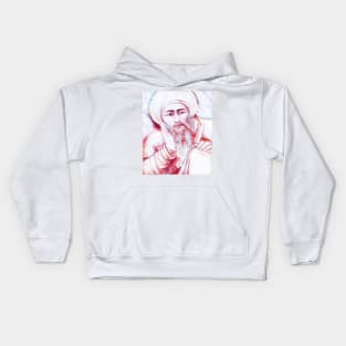 Averroes Portrait | Averroes Artwork | Line Art Kids Hoodie